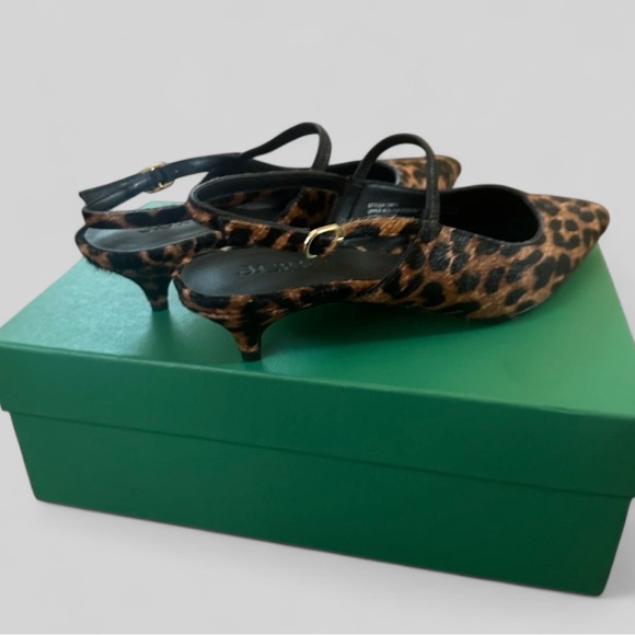 J.Crew Robin slingback Cheetah kitten heels 7.5 Brand New in Box - Picture 7 of 10